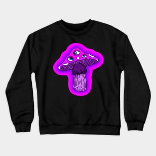 Purple Mushroom Sees All Crewneck Sweatshirt